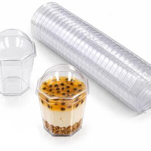 Hexagonal Dessert Cup and Lid 180ml