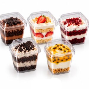 Small Square Dessert Cup and Lid 150ml